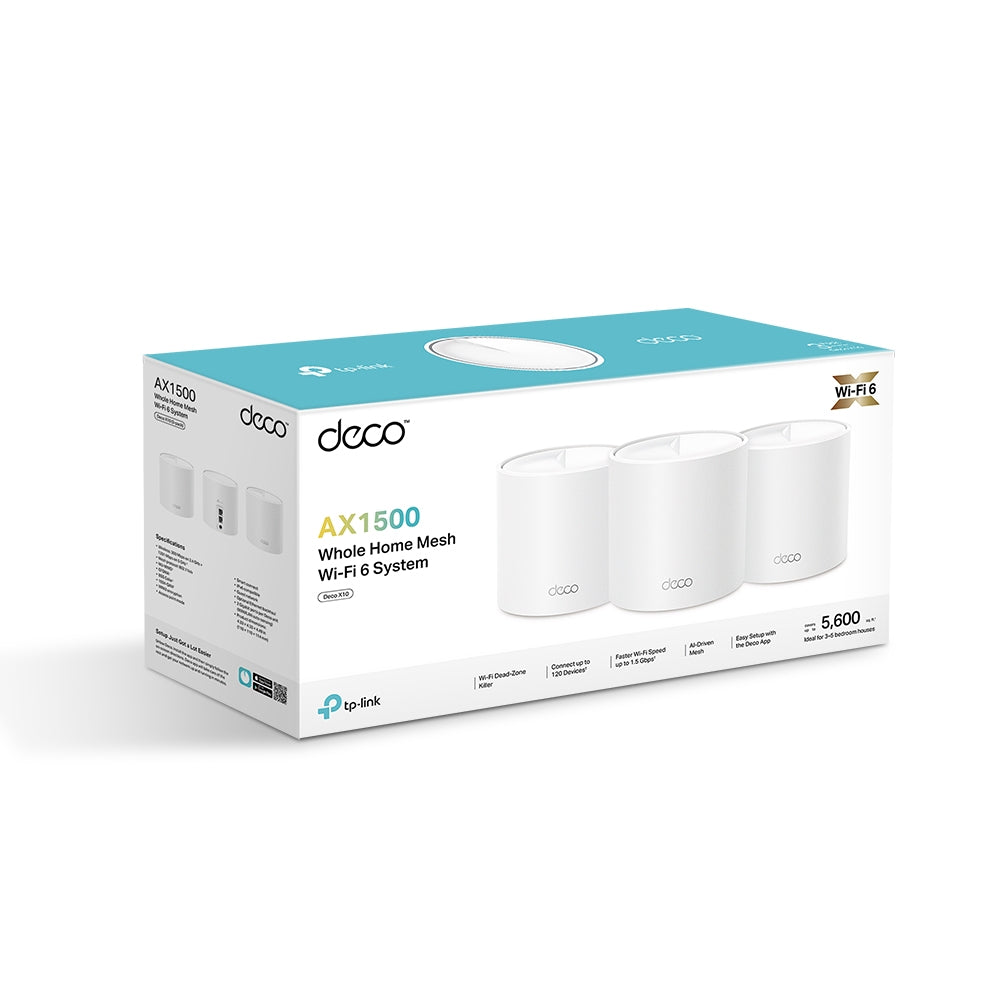 TP-Link Deco X10 (3-Pack) AX1500 Whole Home Mesh Wi-Fi 6 System TP-Link Deco X10 (3-Pack) AX1500 Whole Home Mesh Wi-Fi 6 System